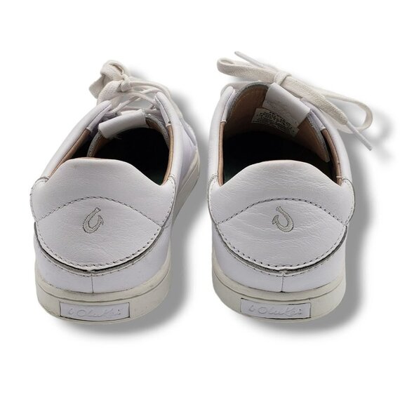 Olukai Pehuea Li 'Ili Sneaker Womens 6.5 White Leather Convertible - Picture 7 of 10